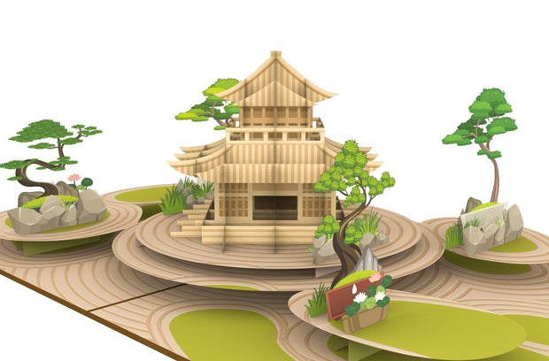 Japanese Zen Garden Pop Up Card